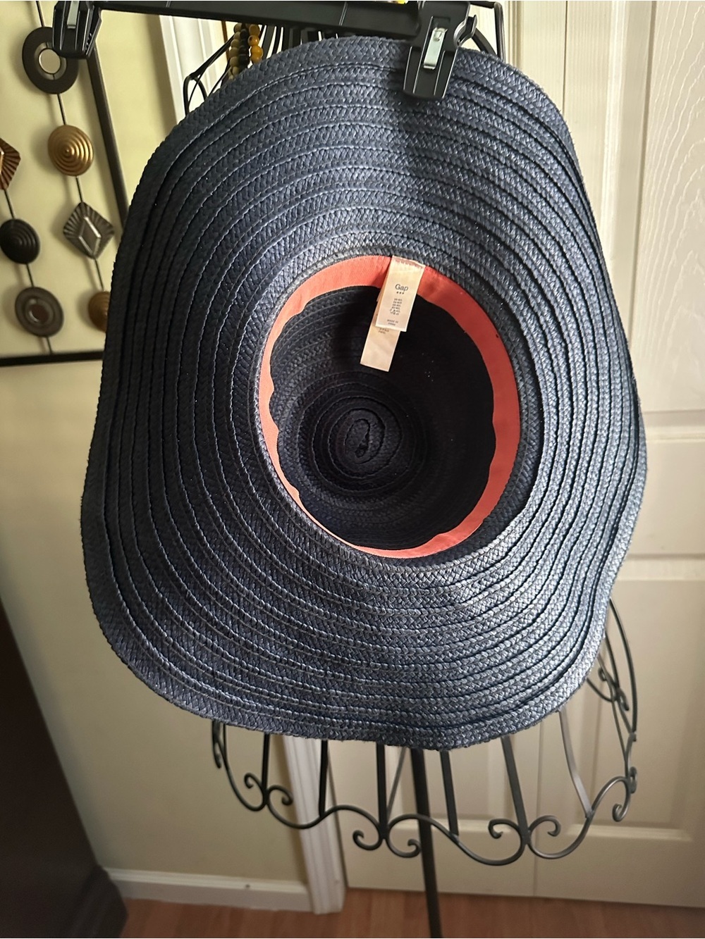 GAP Navy Blue Wide Brim Straw Sun Hat - Picture 4 of 5